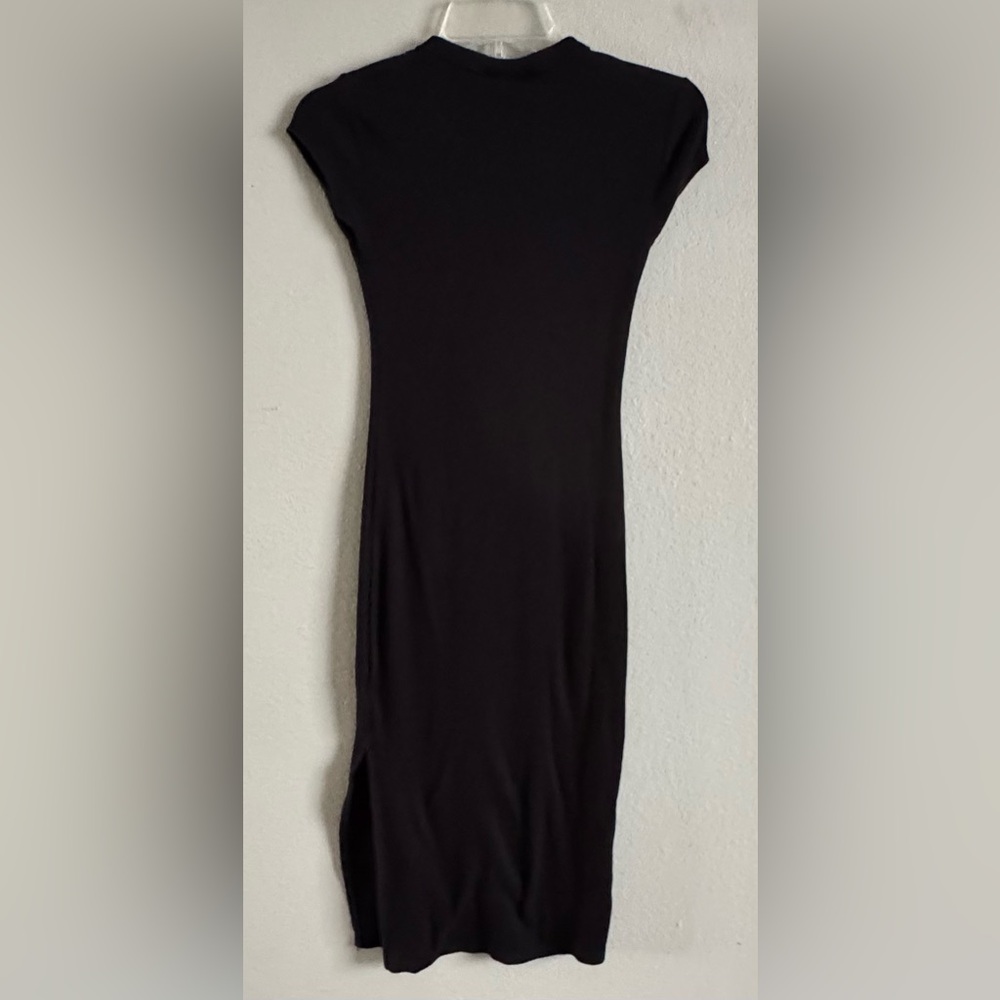 No Boundaries Women’s Maxi Dress Black Size X-Small Ribbed Short Sleeves - Picture 2 of 9